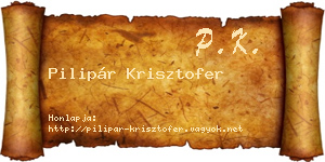 Pilipár Krisztofer névjegykártya